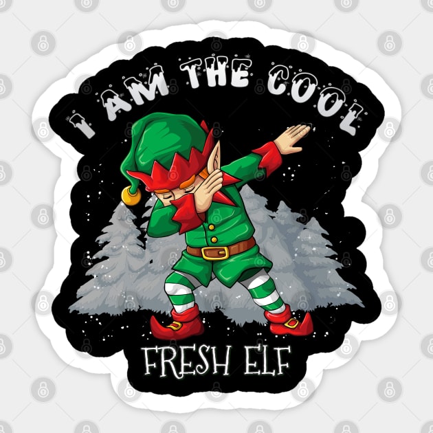 I'm The Cool fresh Dabbing Elf - fresh Elf Gift idea For Birthday Christmas Sticker by giftideas